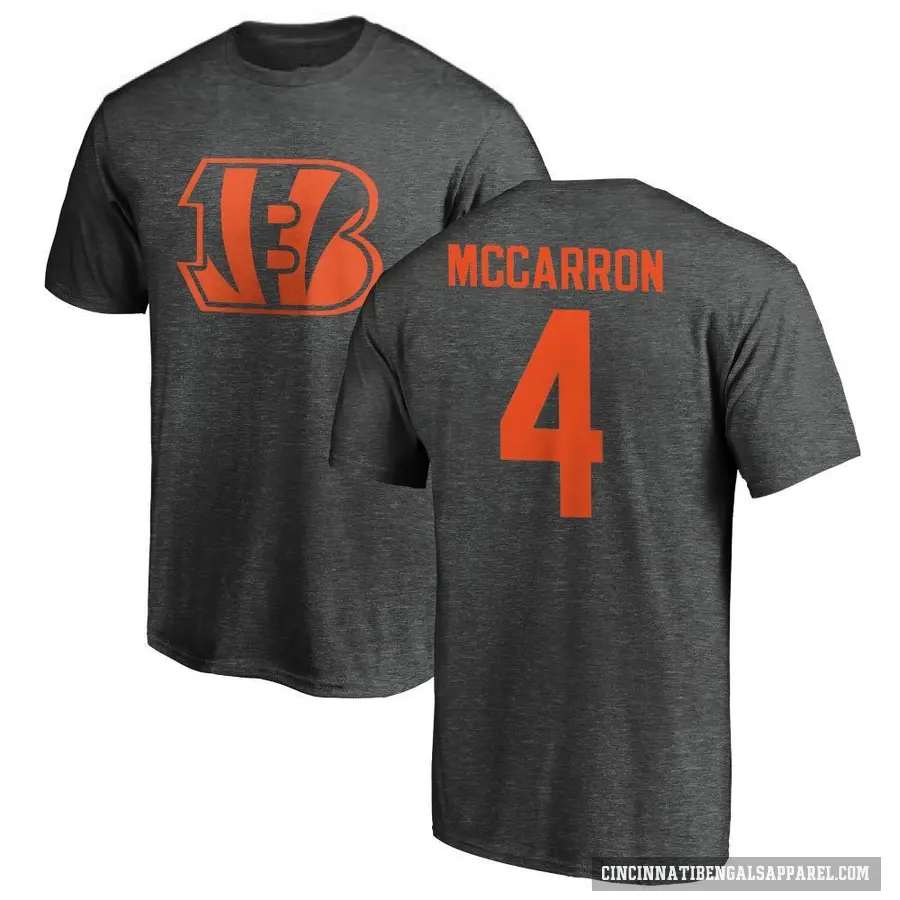 Men's ＃4 AJ McCarron Cincinnati Bengals Ash One Color T-Shirt