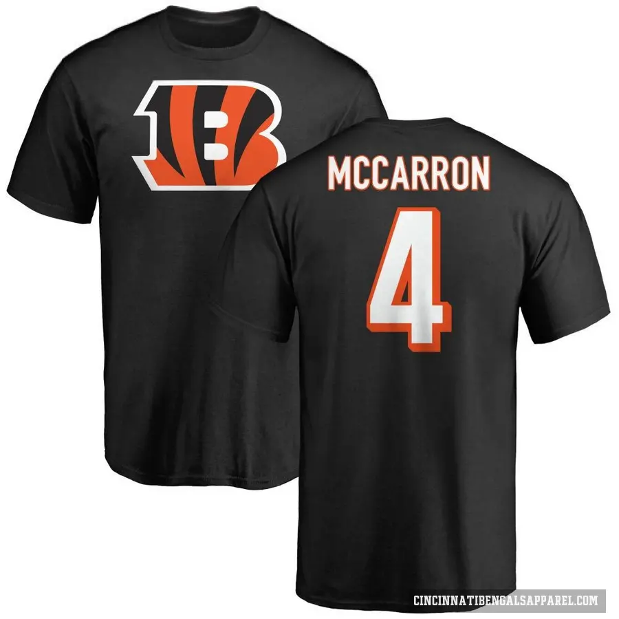 Men's ＃4 AJ McCarron Cincinnati Bengals Black Logo T-Shirt