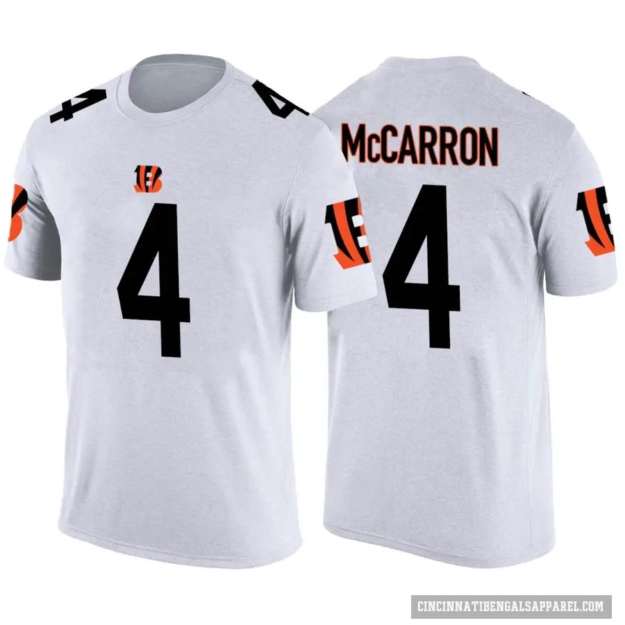 Men's ＃4 AJ McCarron Cincinnati Bengals White Color Rush T-Shirt