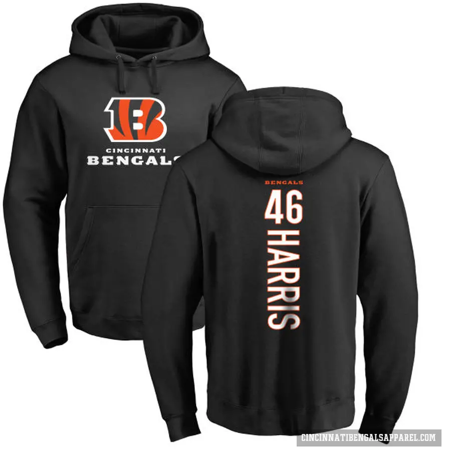 Men's ＃46 Clark Harris Cincinnati Bengals Black Pro Line Backer Pullover Hoodie