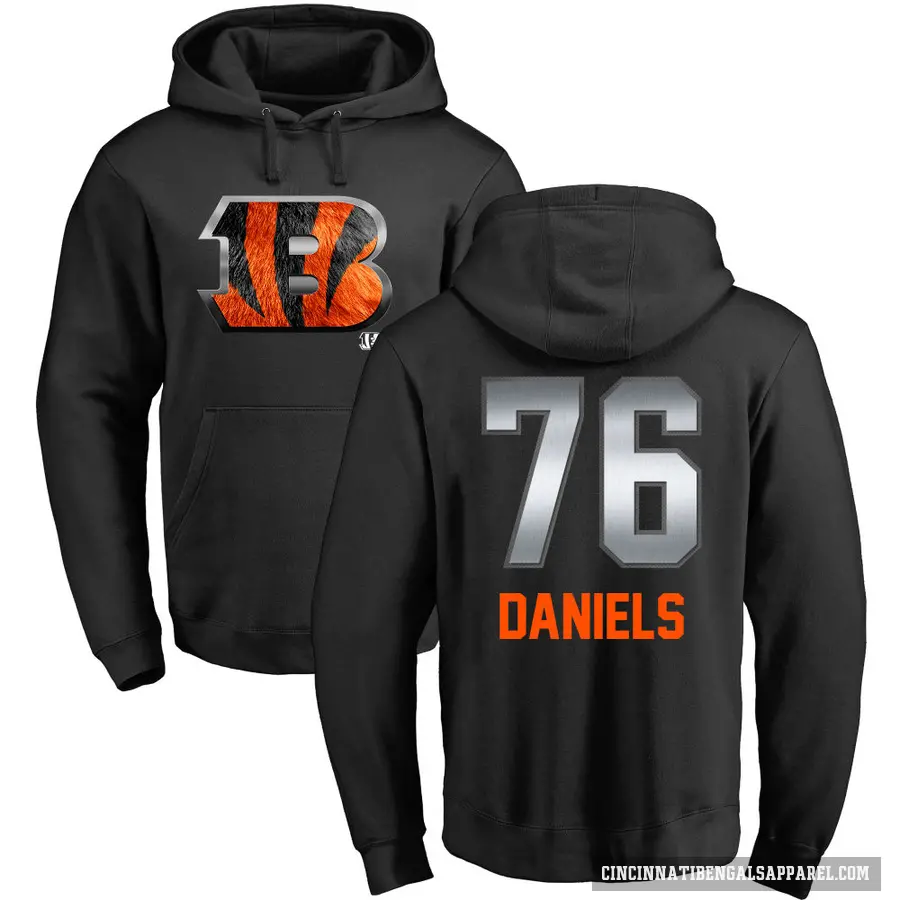 Men's ＃76 Mike Daniels Cincinnati Bengals Black Midnight Mascot Pullover Hoodie