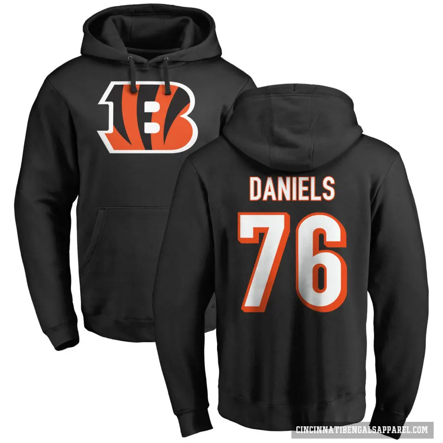 Men's ＃76 Mike Daniels Cincinnati Bengals Black Pro Line Logo Pullover Hoodie