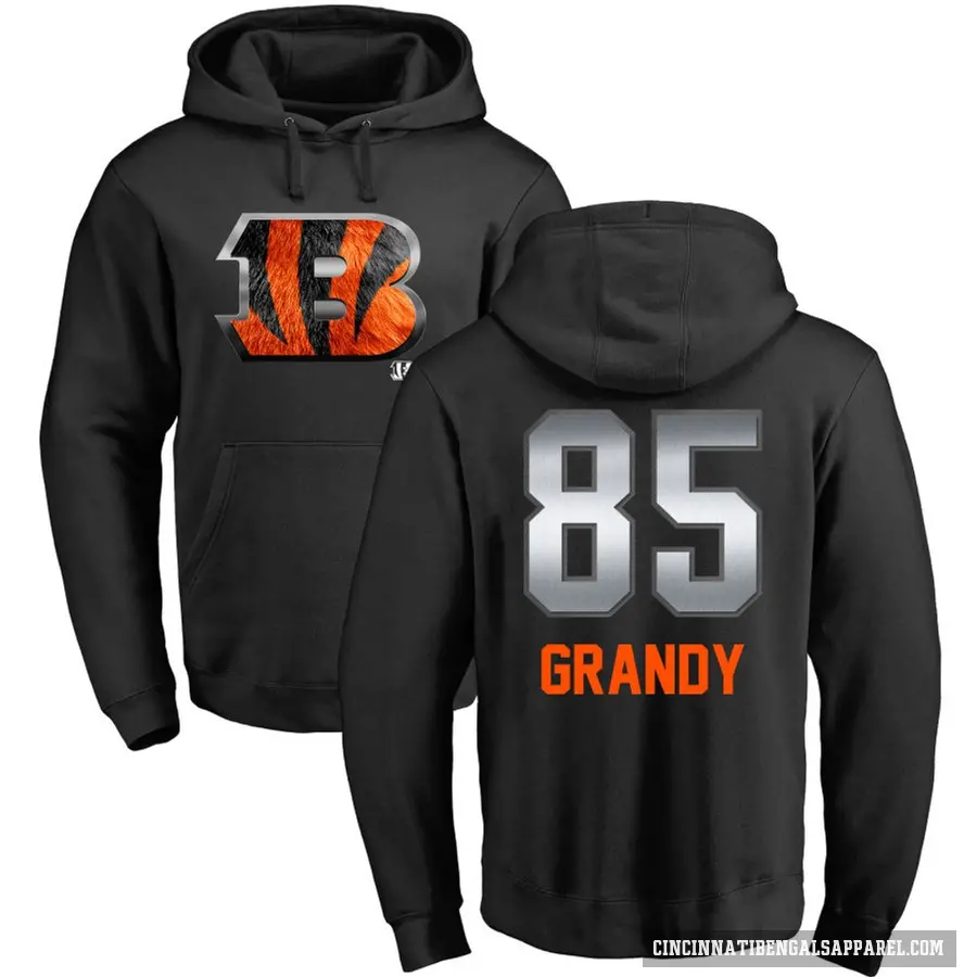 Men's ＃85 Cam Grandy Cincinnati Bengals Black Midnight Mascot Pullover Hoodie