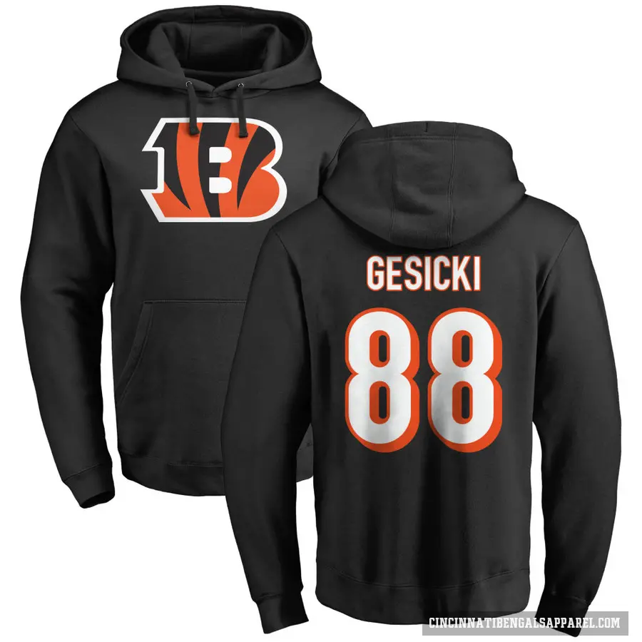 Men's ＃88 Mike Gesicki Cincinnati Bengals Black Pro Line Logo Pullover Hoodie