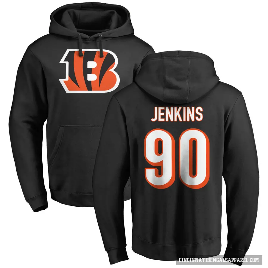 Men's ＃90 Kris Jenkins Jr. Cincinnati Bengals Black Pro Line Logo Pullover Hoodie