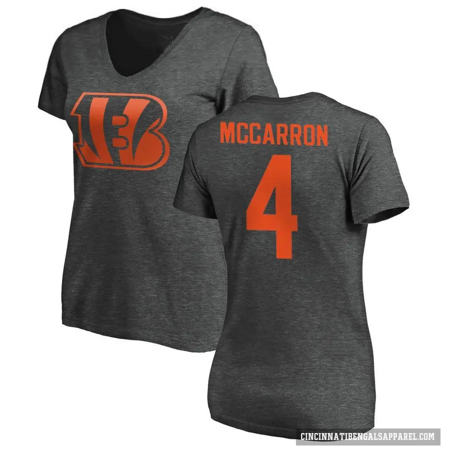 Women's ＃4 AJ McCarron Cincinnati Bengals Ash One Color T-Shirt