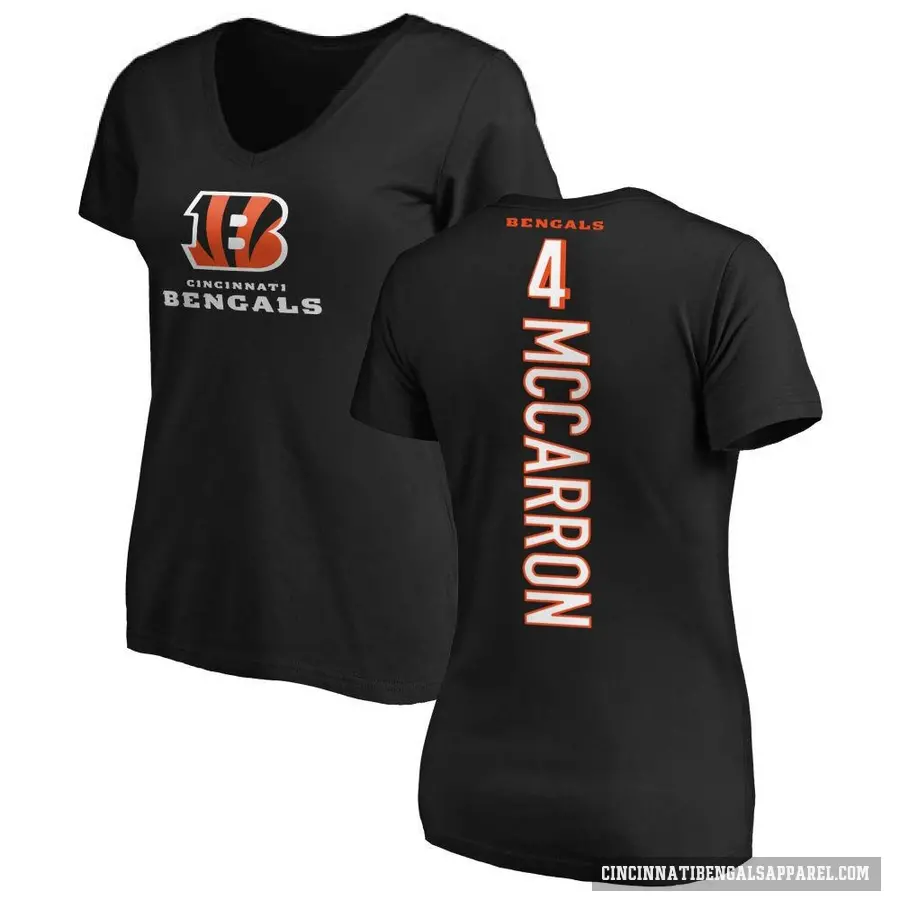 Women's ＃4 AJ McCarron Cincinnati Bengals Black Backer Slim Fit T-Shirt