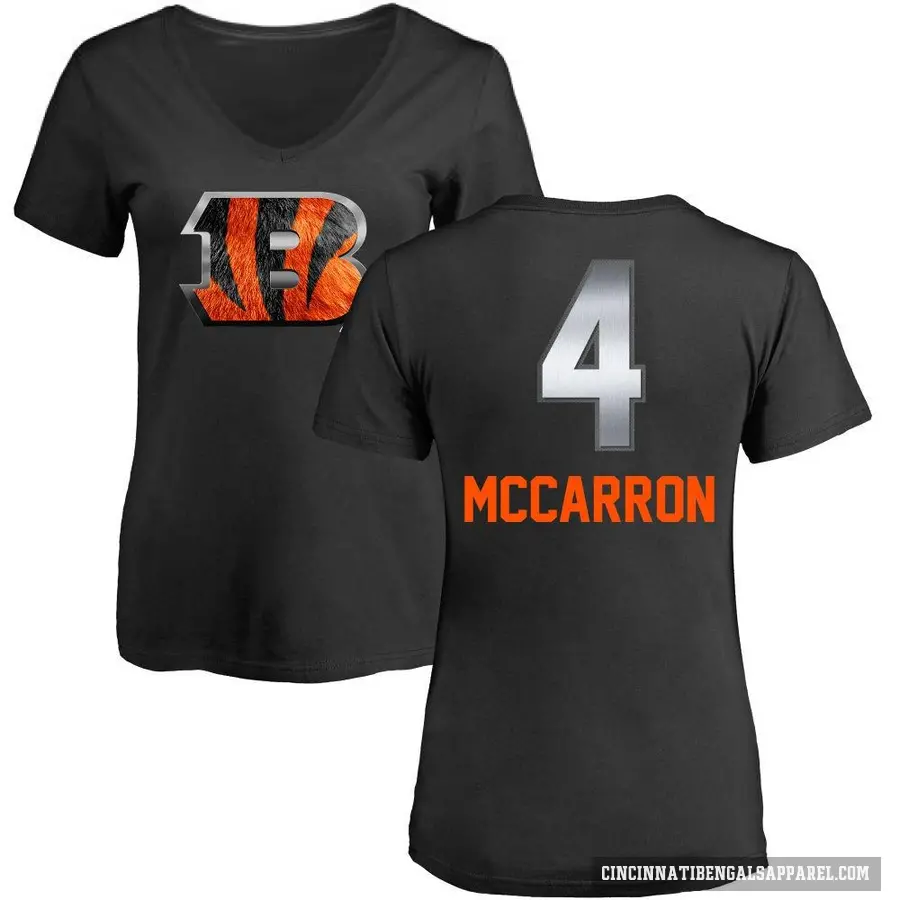 Women's ＃4 AJ McCarron Cincinnati Bengals Black Midnight Mascot T-Shirt