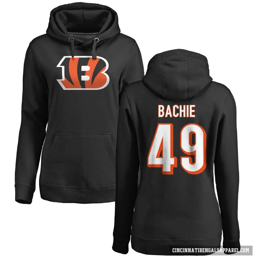 Women's ＃49 Joe Bachie Cincinnati Bengals Black Pro Line Logo Pullover Hoodie