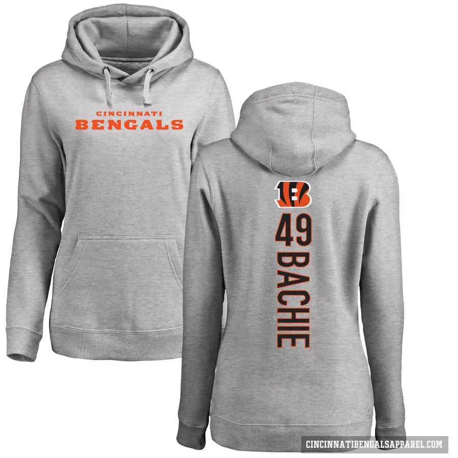 Women's ＃49 Joe Bachie Cincinnati Bengals Pro Line Ash Backer Pullover Hoodie