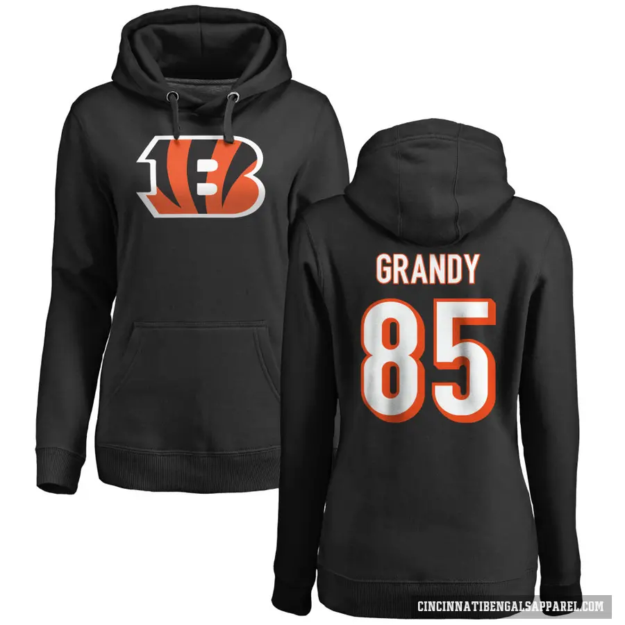 Women's ＃85 Cam Grandy Cincinnati Bengals Black Pro Line Logo Pullover Hoodie