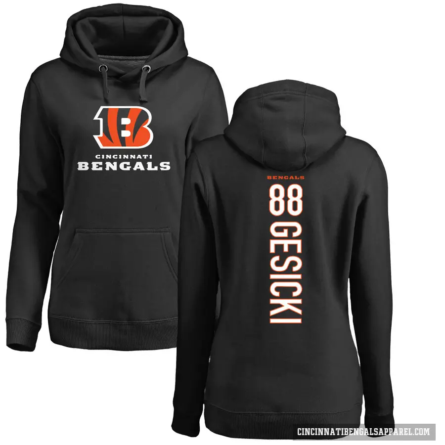 Women's ＃88 Mike Gesicki Cincinnati Bengals Black Pro Line Backer Pullover Hoodie